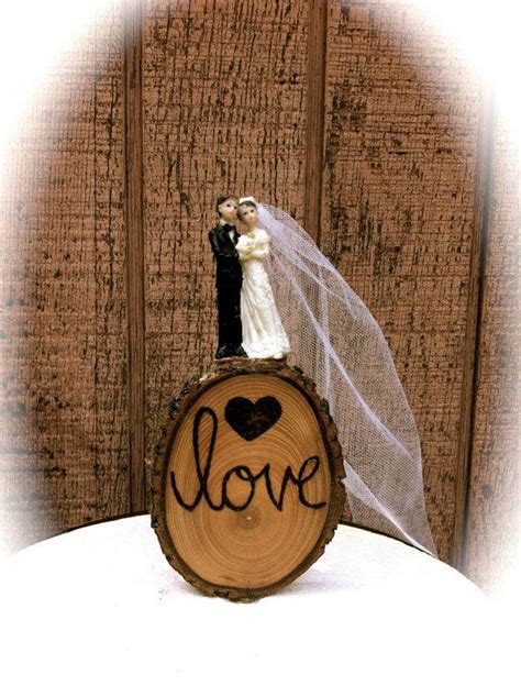 Rustic Wedding Cake Topper Vintage Bride Groom Wooden Toppers Country