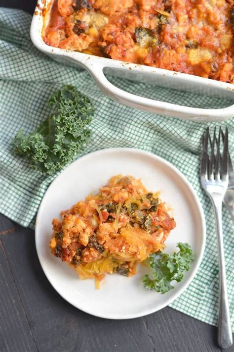 Spaghetti Squash Lasagna Gf Low Cal Paleo Skinny Fitalicious