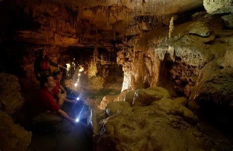 Caverns Bestow Underground View Of Rising Water Natural Bridge