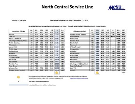 Metra Md North Schedule