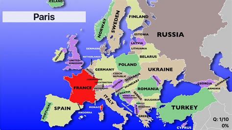 Map Of Europe With Countries Labeled Europe Map Europe Quiz Geography