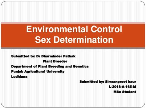 Environmental Control Sex Determination