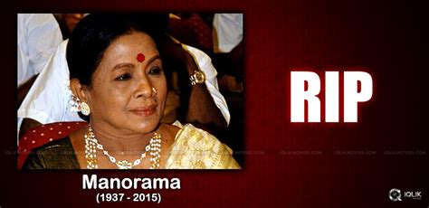 Senior Actress Manorama Passes Away