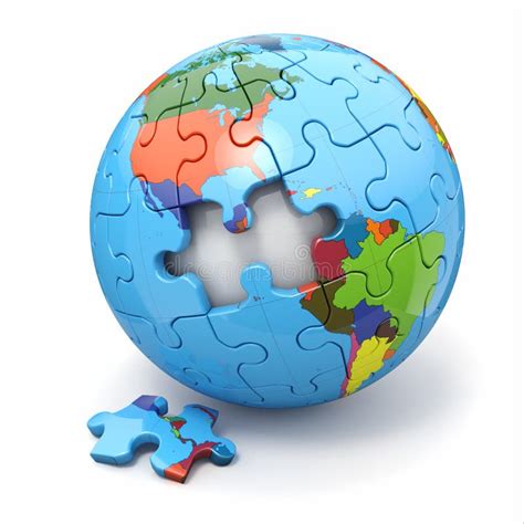 Concept Of Globalization Earth Puzzle 3d Stock Illustration