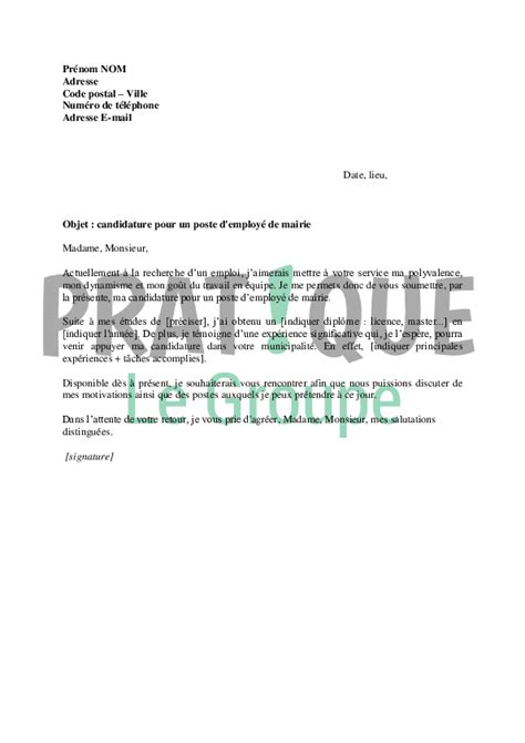 Modele Lettre De Motivation Pour Mairie Document Online