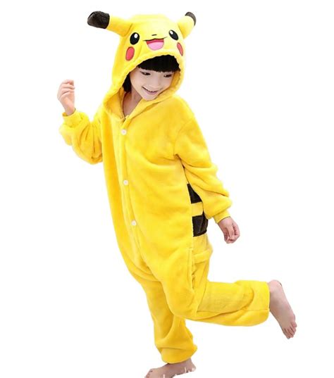 Pokemo Pikachu Pegasu Costume Pajamas Unisex Children Pikachu Animal
