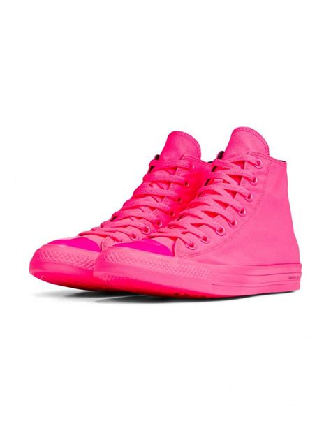 Chuck Taylor All Star High Top Trainers Neon Pink Converse X Opi