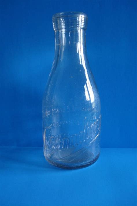 Glass Quart Milk Bottle Vintage Embossed Milk Bottle From The Etsy