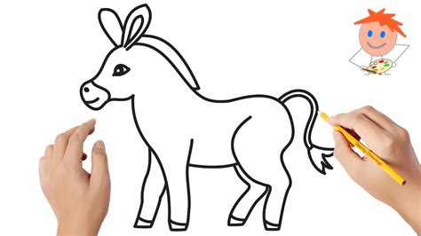 How To Draw A Donkey Easy Drawings Youtube