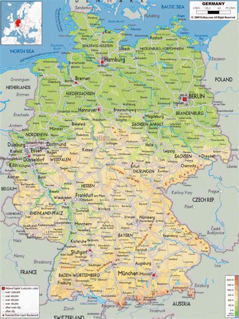 Карта Германии с городами - Eurotraveler.ru