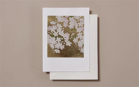Large Gold Foil Cherry Blossom Greeting Card Choosing Keeping Paper