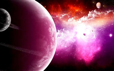 The Cosmic Beauty Planets Purple Galaxies Space Hd Wallpaper Peakpx