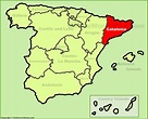 Catalonia location on the Spain map - Ontheworldmap.com