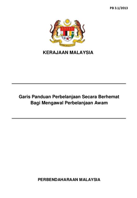 Sokongan kewangan pejabat b endahari garis panduan. (PDF) PB 3.1/2013 KERAJAAN MALAYSIA Garis Panduan ...