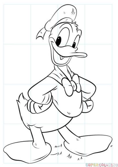 How To Draw Donald Duck Step By Step Drawing Tutorials