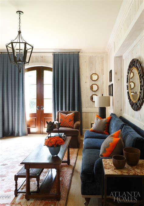 Navy Blue And Orange Living Room Ideas