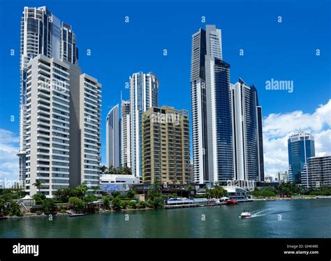 Modern Skyscrapers Nerang River Surfers Paradise Gold Coast Queensland