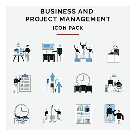 Business And Project Management Icon Pack 12997297 Vector Art At Vecteezy