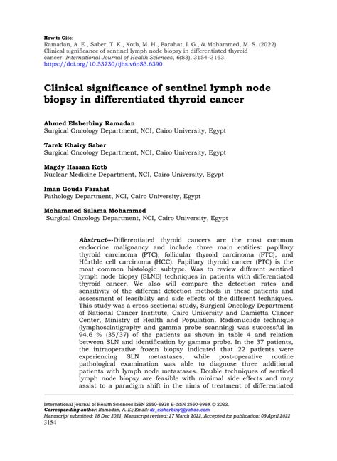 Pdf Clinical Significance Of Sentinel Lymph Node Biopsy In