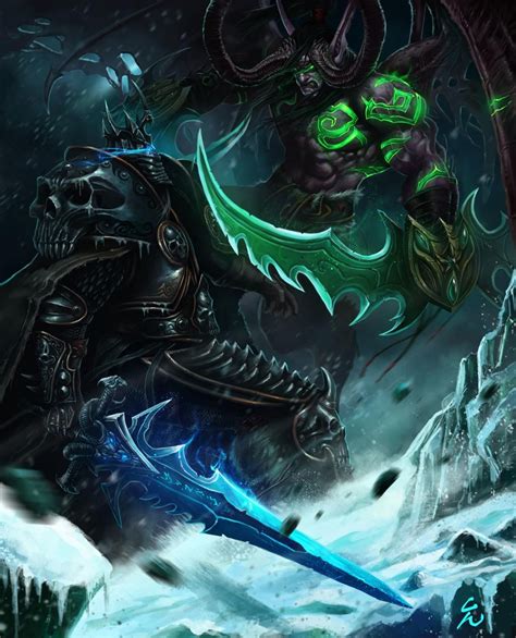 Illdan Vs Lich King By 헬스샤레스 Mundo De Warcraft Caballero De La