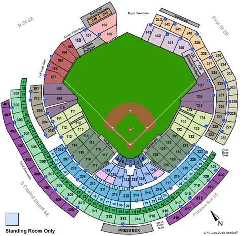 Detailed Nationals Park Seating Chart Nationals Park Seat Views