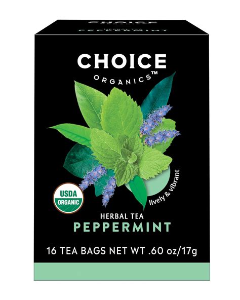 Choice Organics Tea Herbal Tea Bags Peppermint 16 Ct Tea Bags