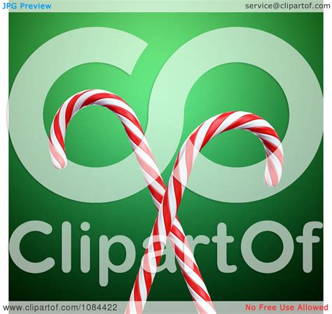 Clipart 3d Peppermint Candy Canes Over Green Royalty Free Cgi