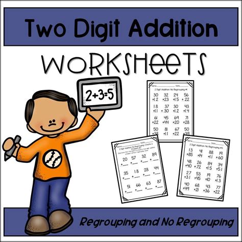 Double Digit Addition Worksheets With And Without Regrouping In 2021