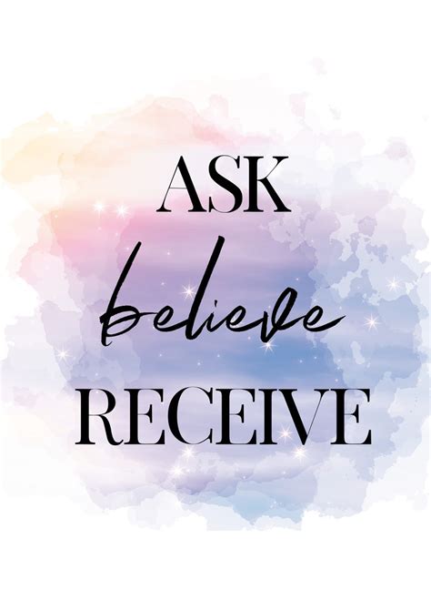 Ask Believe Receive Wall Art Law Of Attraction Printable Etsy