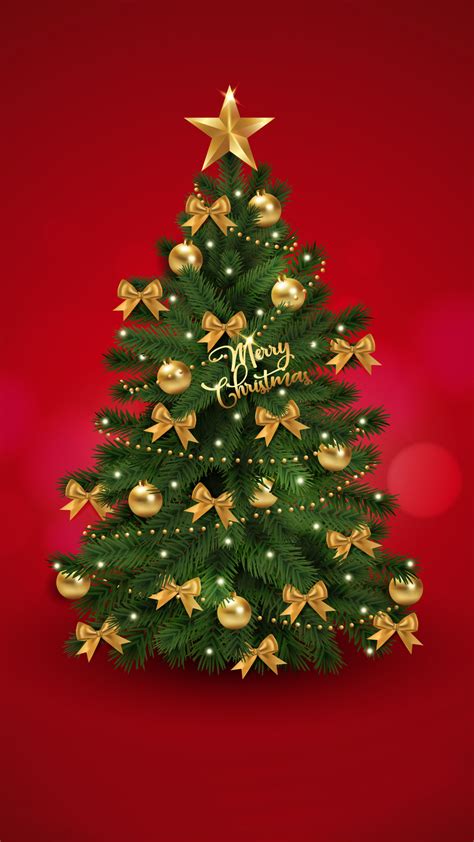 Christmas Tree Merry Christmas Mobile Wallpaper Hd