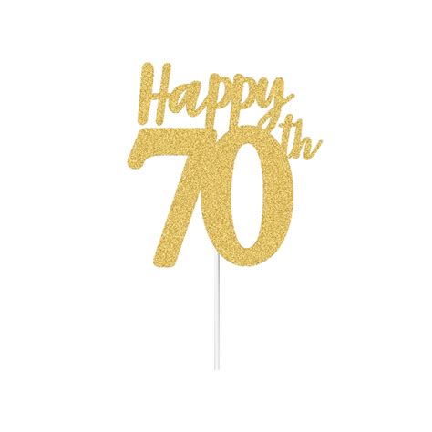 Happy 70th Cake Topper Happy 70th Birthday Happy 70th Etsy
