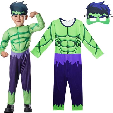 Kids Hulk Cosplay Costumes Boys Incredible Jumpsuits Cosplay Childrens