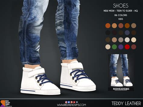 Teddy Leather Shoes Kidstoddler Redheadsims Cc