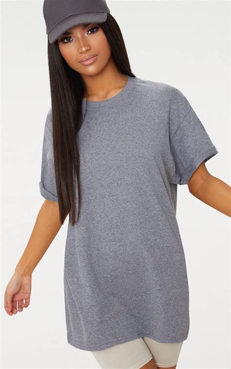 Charcoal Oversized Roll Sleeve Ultimate T Shirt in 2021 | T shirts for 