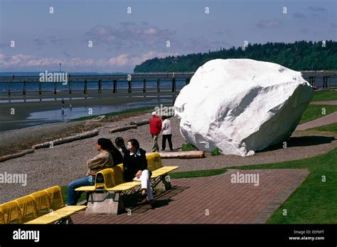 Glacial Erratic A Big Granite Boulder Rock Painted White White Rock