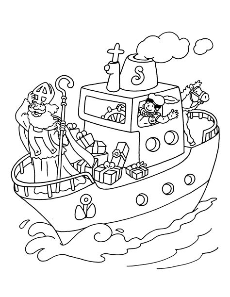 Kleurplaat Sinterklaas Kleurplaat Sinterklaas Stoomboot Animaatjesnl