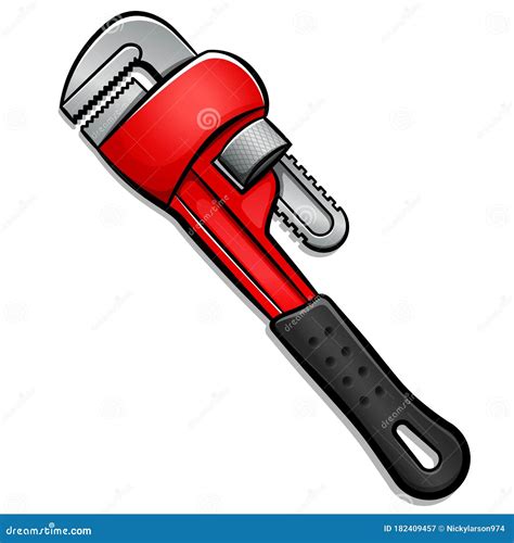 Vector Plumber Wrench Isolated Design Stock Vector Illustration Of