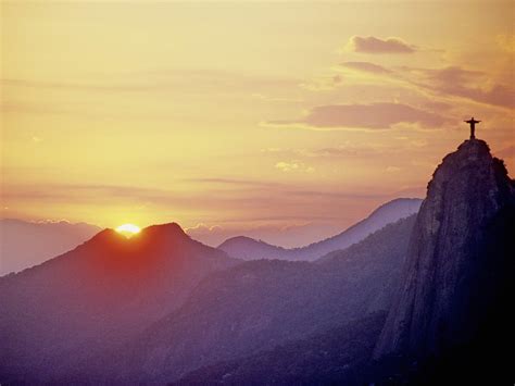 Free Download Known Places Christ The Redeemer At Sunset Rio De Janeiro