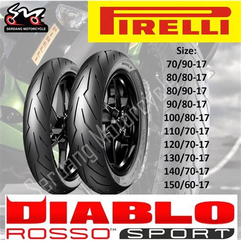 Pirelli Diablo Rosso Sport Tubeless Tyre Tire Tayar Motorcycle All Sizes