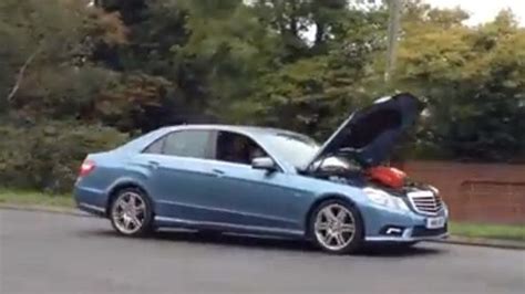 Motorist Drives On Dual Carriageway With Car Bonnet Up Bbc News