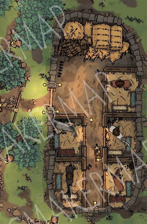 Dandd Stable Tavern Map Dnd Maps Rpg Tabletop Download Day Etsy