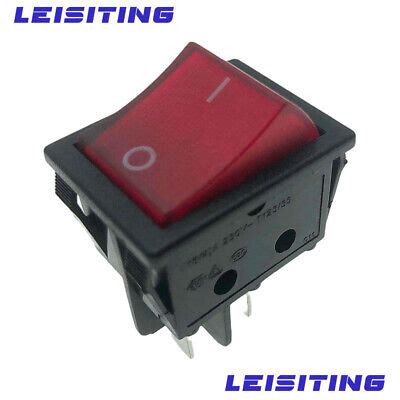 Pin Rocker Switch Canal R Series Red Illuminated Double Pole A A