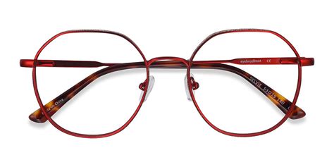 Sylvie Geometric Red Glasses For Women Eyebuydirect Red Frame