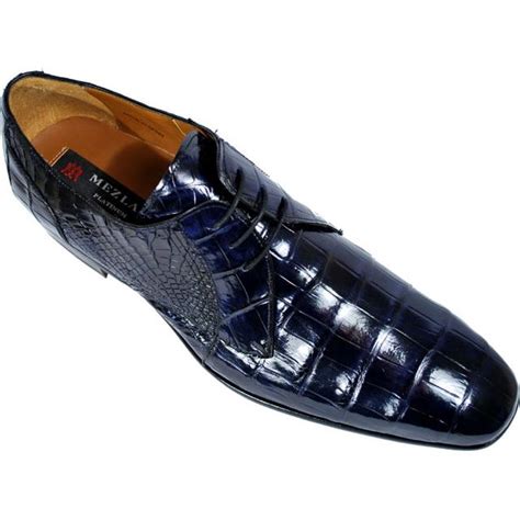 Mezlan Cornwall Blue Genuine All Over Alligator Shoes 96990