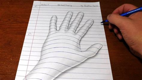 How To Draw A 3d Hand Trick Art Optical Illusion Youtube