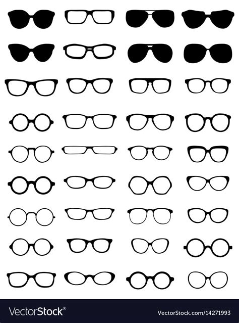 Silhouettes Of Eyeglasses Royalty Free Vector Image