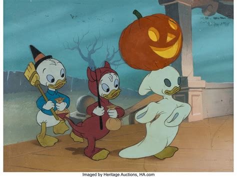 Trick Or Treat Huey Dewey And Louis Production Cel With Master Lot