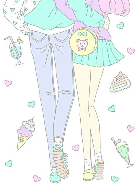 Kawaii Cute Pastel Couple Anime  By Banyamu