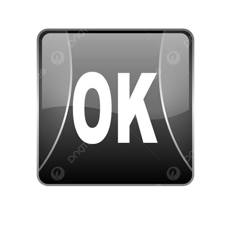 Ok Black Square Web Glossy Icon Modern Sign Vote Approval Png