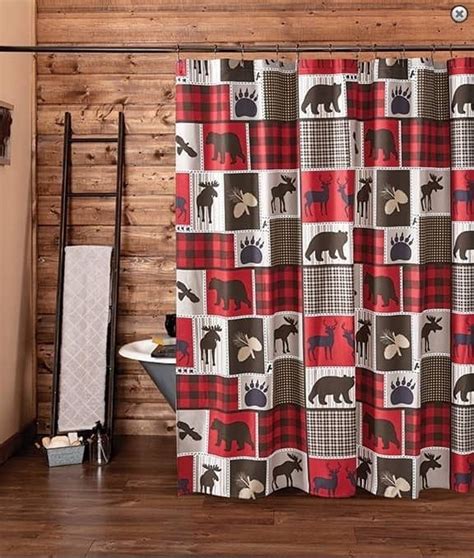 Bear pines metal jug candle holder. LODGE Theme Shower Curtain WITH Hooks | Fabric shower ...
